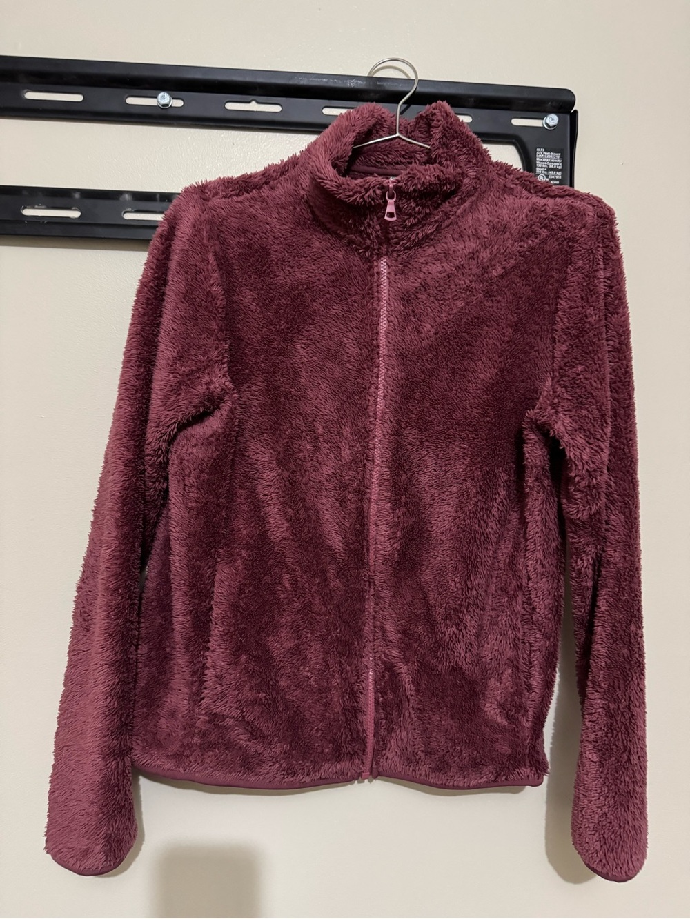 Uniqlo Plush Full-Zip Teddy Jacket - Wine
